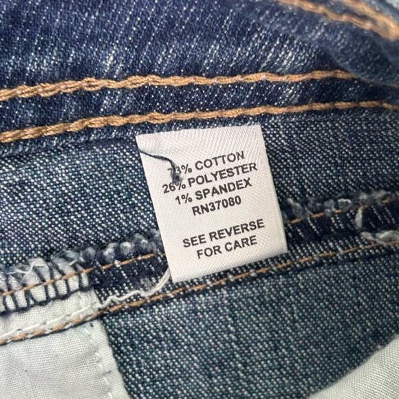 CATO Woman Denim Midi Skirt Size 18W Dark Wash A-Line Panel Stitch Stretch - Picture 5 of 7